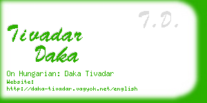 tivadar daka business card